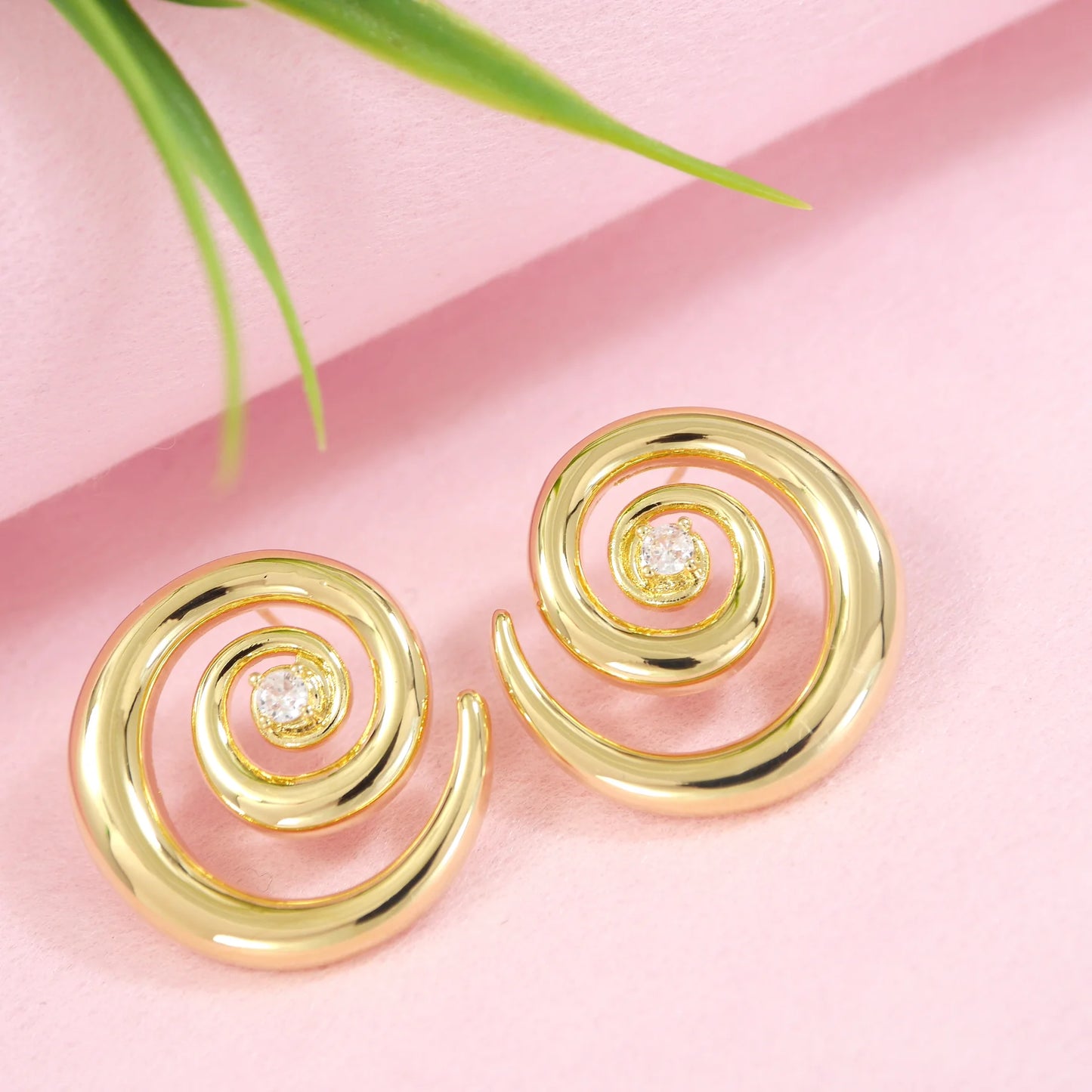 Spiral Cubic Zirconia Classy Earrings
