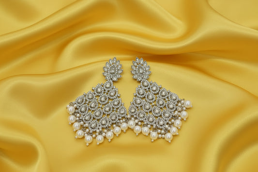 Lux Kundan Stone and Pearl Danglers
