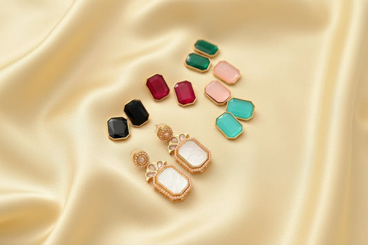 Crystal Stone Changeable Dangler - Multicolor