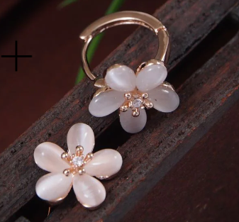 Korean Floral Small Hoops