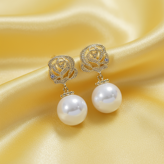Rose Pearl Earrings