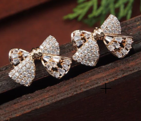 Korean Zirconia Bowknot Earrings