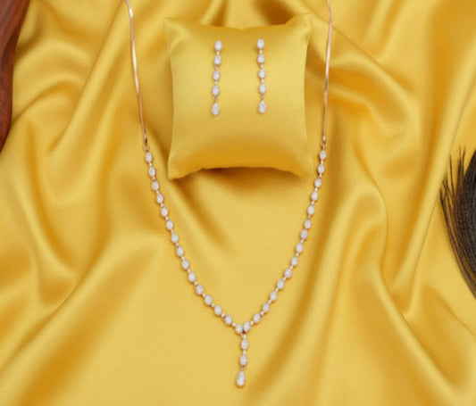 Austrian White Stone Necklace Set