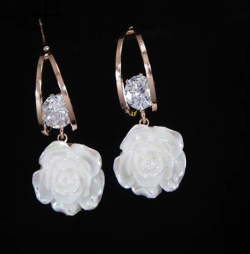 Korean Rose Drop Earrings