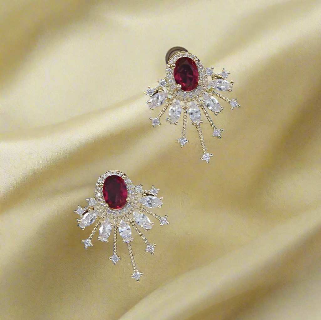 Ruby CZ Earrings