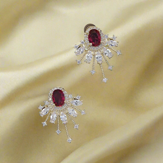 Ruby CZ Earrings
